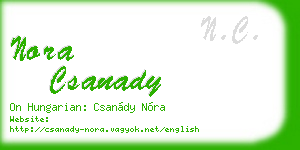 nora csanady business card
